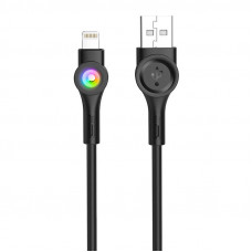 Foneng X59 USB to Micro USB cable, LED, 3A, 1m (black)