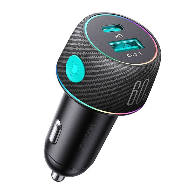 Joyroom Car charger Joyroom CCN01, 1x USB QC3.0, 1x USB-C PD 60W (black)