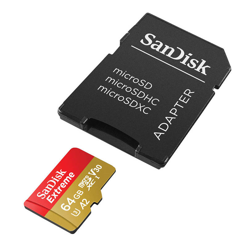 Sandisk Memory card SANDISK EXTREME microSDXC 64 GB 170/80 MB/s UHS-I U3 ActionCam (SDSQXAH-064G-GN6AA)