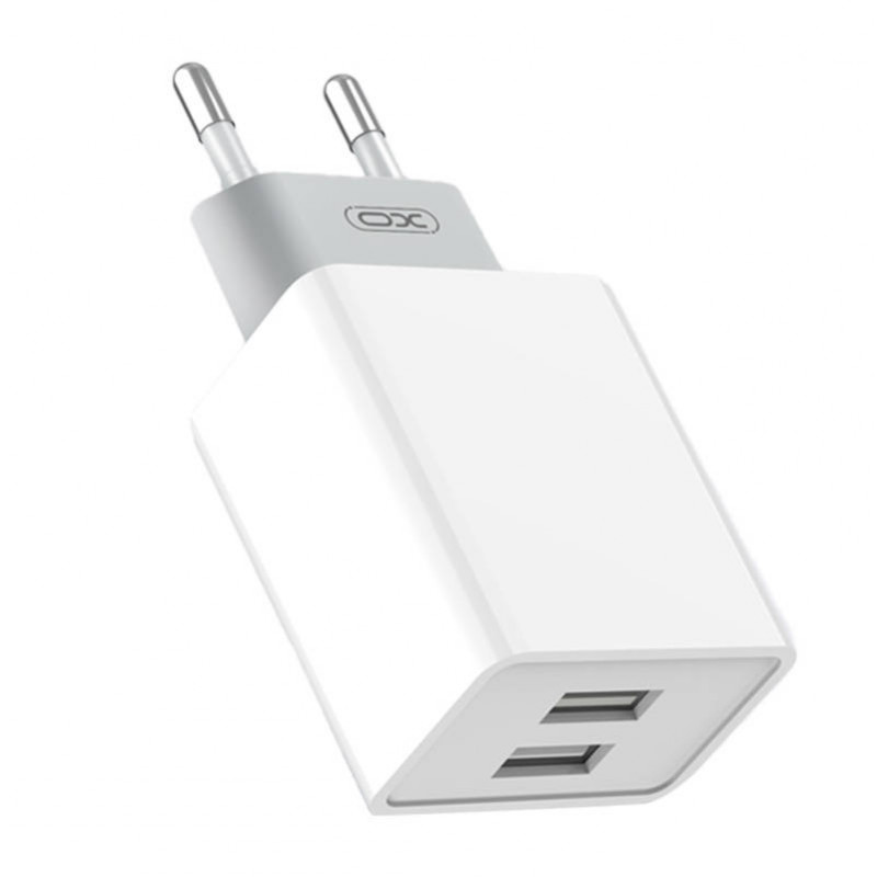 XO Wall charger XO L65, 2x USB + USB cable (white)