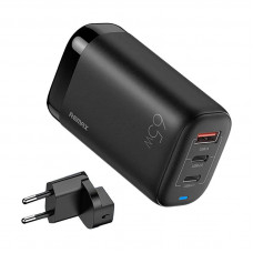 Remax Wall charger Remax, RP-U55, 2x USB-C, USB, EU 65W (black)