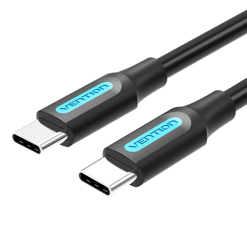 USB-C 2.0 kabelis COSBG PD60W 1,5 m melns PVC