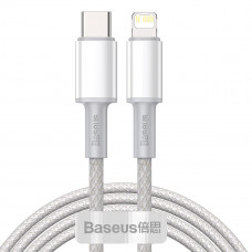 Baseus USB-C uz Lightning Baseus augsta blīvuma pīts kabelis, 20 W, PD, 2 m (balts)