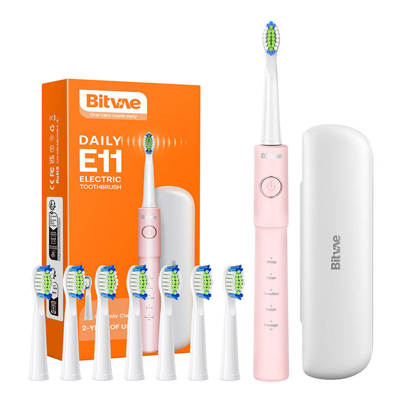 Bitvae Sonic toothbrush with tips set and travel case BV E11 (Pink)