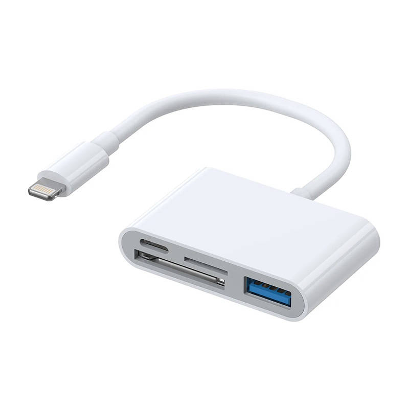 Lightning uz USB OTG adapteris Joyroom S-H142 SD karšu lasītājs, microSD (balts)