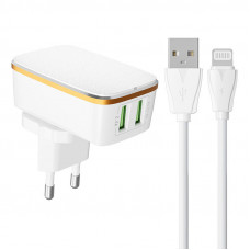 Ldnio Wall charger  LDNIO A2204 2USB + Lightning cable