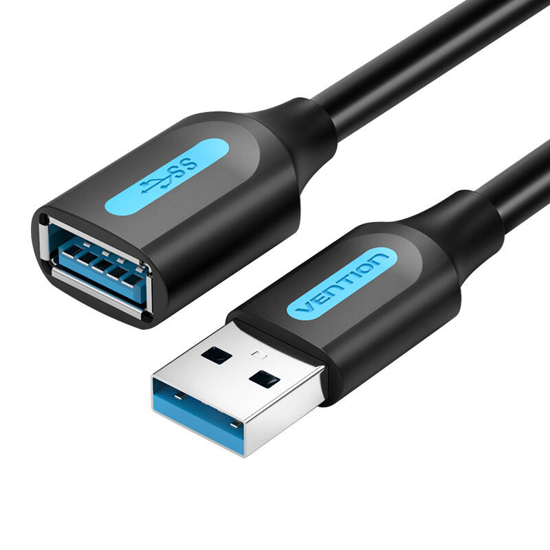 Pagarinātājs USB 3.0 Vention CBHBG 1,5 m melns