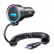 Joyroom Car charger Joyroom JR-CL07, 3-in-1, 1x USB + 1x PD, 55W + Type-C cable (black)