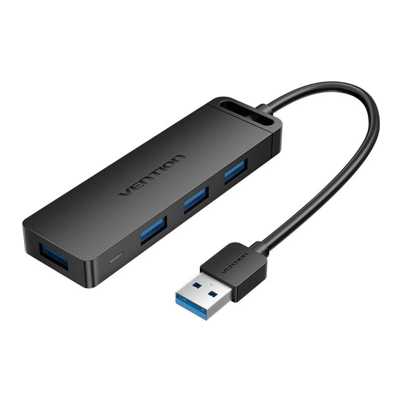 USB 3.0 4-portu centrmezgls ar barošanas bloku CHLBF 1m, melns