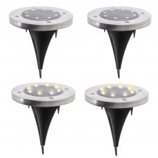 Solar garden ground invasion lights 8LED 4pcs cold white