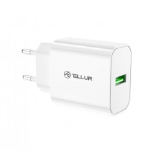 Tellur USB-A sienas lādētājs 18 W ar QC3.0 balts