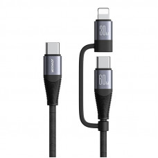 Joyroom Cable Joyroom SA37-1T2 2in1 2C 1L, 60W, 1.2m black