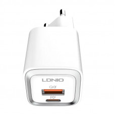 MFi sienas lādētājs LDNIO A2318M, USB-C+USB, USB-C līdz Lightning 20W