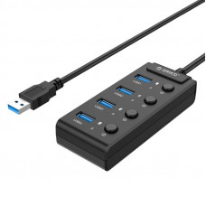 Orico USB 3.0. Centrmezgls ar slēdžiem, 5x USB (melns)