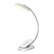 Bezvadu lampa Glocusent grozāma grāmatu lampa, USB-C 1000mAh (balts)