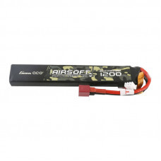 Gens Ace 25C 1200mAh 2S1P 7,4V Airsoft Gun Lipo akumulators ar T spraudni