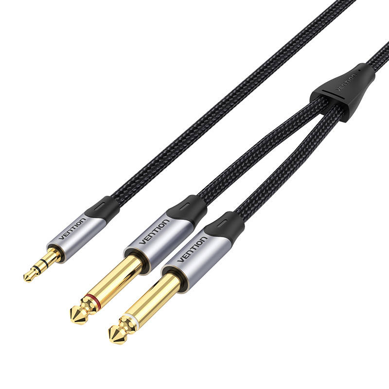 Vention Cable audio mini jack 3.5mm to 2x  6.5mm Vention BARHG 1.5m (grey)