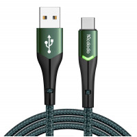 Mcdodo USB uz USB-C Mcdodo Magnificence CA-7961 LED kabelis, 1 m (zaļš)