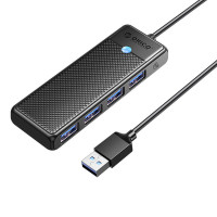 Hub USB-A uz 4xUSB-A 3.0 — melns