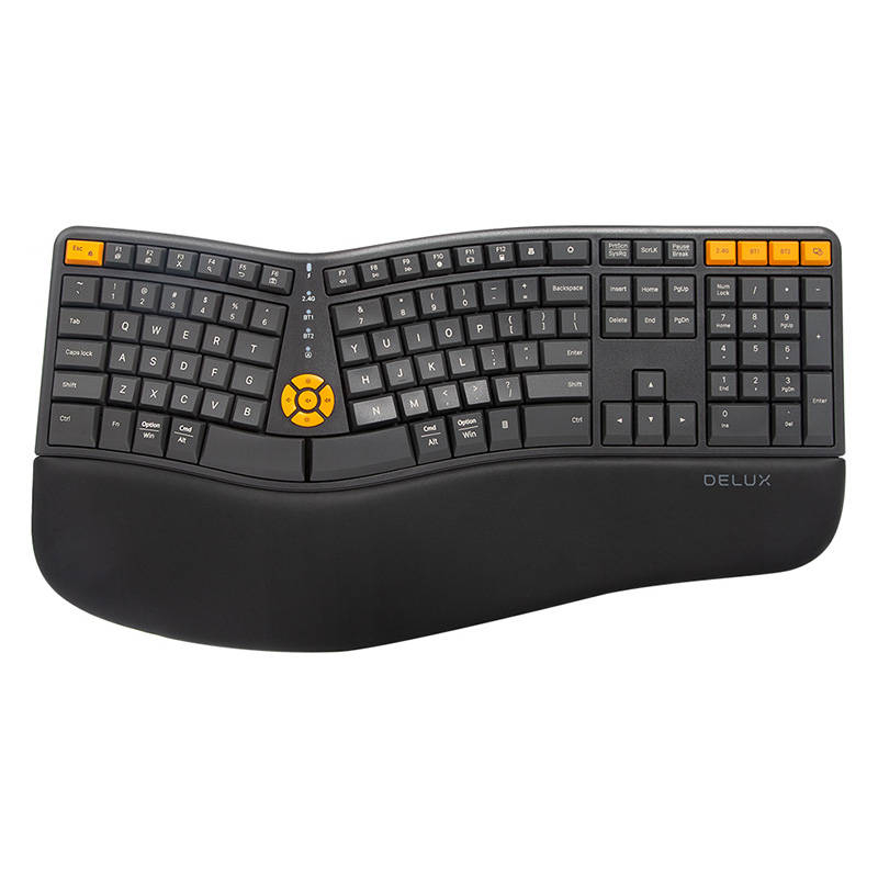 Vadu ergonomiskā tastatūra Delux GM905DB pelēka/oranža