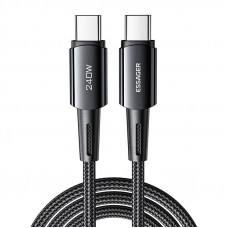 USB-C vai USB-C kabelis, Essager, EXCTT3-CGA0G-P, 240W, 2m (melns)