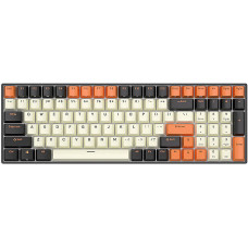 Mehāniskā tastatūra Royal Kludge RK100 RGB, brūns slēdzis (melni oranžs)