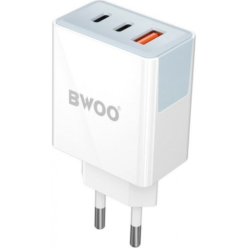 Bwoo CDA133 Mobilo telefonu lādētājs USB + 2xUSB-C 3A 40W PD