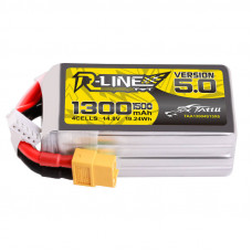 R-Line versija 5.0 1300mAh 14.8V 150C 4S1P Lipo akumulators ar XT60 spraudni