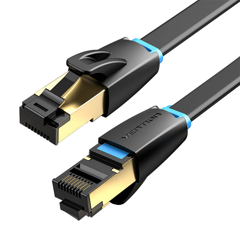 Vention Flat Network Cable CAT8 U/FTP Vention IKCBG RJ45 Ethernet 40Gpbs 1.5m (Black)