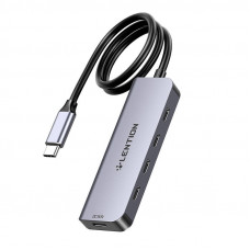 Lention 5in1 Hub USB-C to 4x USB-C 5Gbps + USB-C 5V-IN 15W (gray)