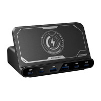 BW-S27 160W, 2xUSB-A, 4xUSB-C, 15W bezvadu lādētājs (melns)