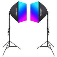 Komplekts Neewer NK800 divas softboxes + spuldzes RGB 24W 2700-6500K + statīvi