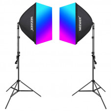 Komplekts Neewer NK800 divas softboxes + spuldzes RGB 24W 2700-6500K + statīvi