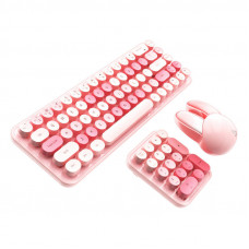 Mofii Wireless Keyboard+Numeric Keypad+Mouse 3in1 2.4G (Pink)