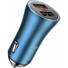 Baseus Golden Contactor Pro car charger, 2x USB, 40W (blue)