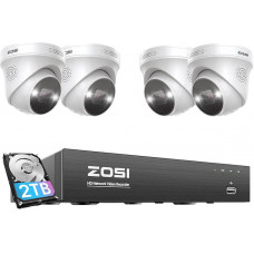 IP kamera ZOSI C225 4 gab WiFi 5MP + NVR 8ch + 2TB HDD