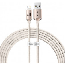 Baseus Kabel USB do iP Baseus Crystal Shine, 2.4A, 2m (różowy)