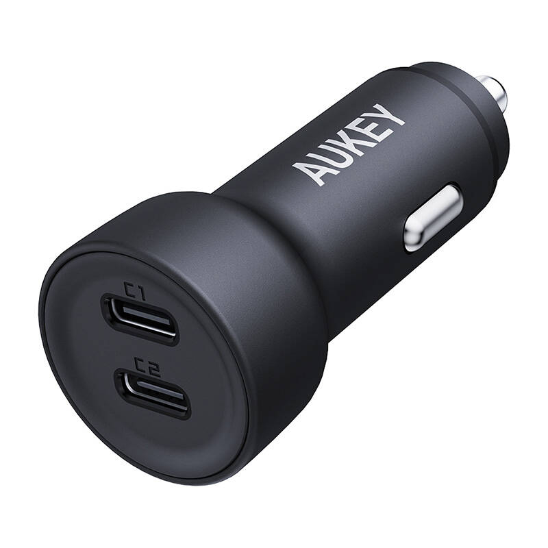 Piepīpētāja lādētājs Aukey CC-Y23, 2xUSB-C, 65W (melns)