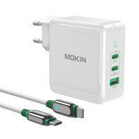 Lādētājs MOKiN PD140W 2C1A GaN 2xUSB-C 1xUSB-A (melns)