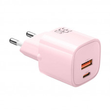 Sienas lādētājs ar USB GaN 33 W Mcdodo CH-0155 USB-C, USB-A (rozā)