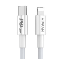 USB-C uz Lightning kabelis VFAN P01, 3A, PD, 1m (balts)