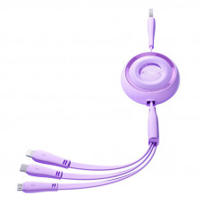 Joyroom 3in1 Joyroom Colorful USB to USB-C/Lightning/Micro USB cable 3.5A, 1m (purple)