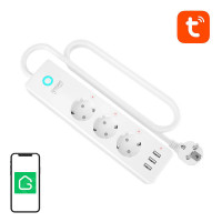 P1 PLUS viedā WiFi strāvas sloksne/pagarinātājs (4x AC schuko, 3x USB-A) Tuya