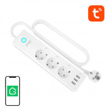 P1 PLUS viedā WiFi strāvas sloksne/pagarinātājs (4x AC schuko, 3x USB-A) Tuya