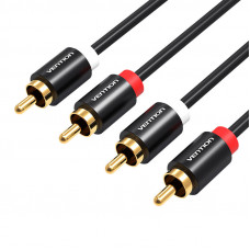 Vention Cable Audio 2xRCA male to 2xRCA male Vention VAB-R06-B200 2m (black)