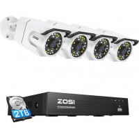 IP kamera ZOSI C105 4 gab WiFi 8MP + NVR 8ch + 2TB HDD