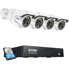 IP kamera ZOSI C105 4 gab WiFi 8MP + NVR 8ch + 2TB HDD