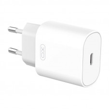 Sienas lādētājs, XO L91, USB-C, 25 W + USB-C līdz Lightning kabelis (balts)