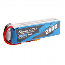 Gens Ace 2500mAh 22,2V 80C 6S1P Lipo akumulators ar XT60 spraudni