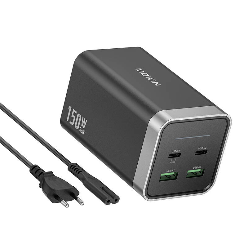 Lādētājs MOKiN PD150W 2xUSB-C 2xUSB-A (melns)